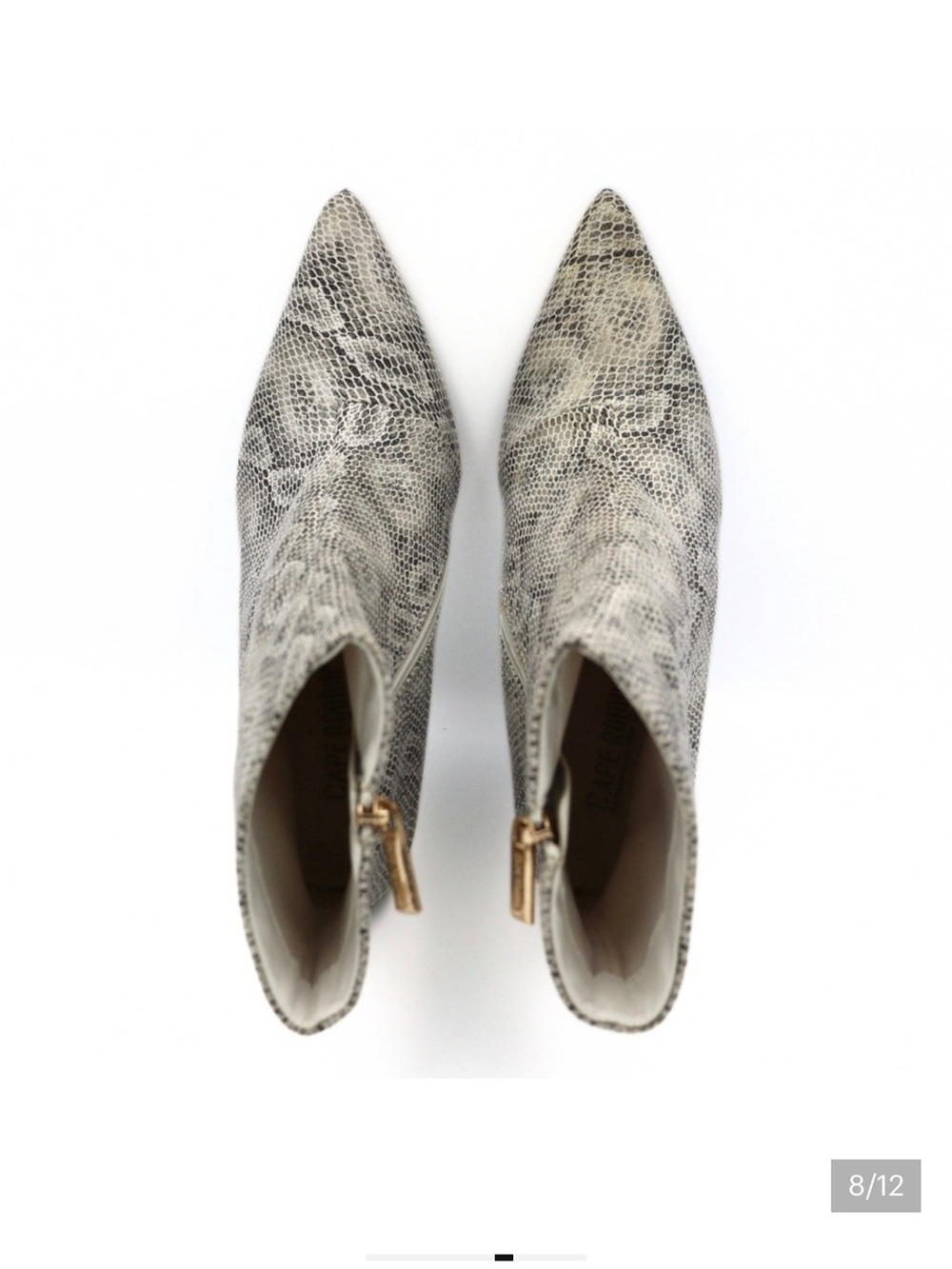 Cape Robbin Shawna Booties Womens 6.5 Grey Snakeskin
Architectural Heel Party - Picture 9 of 15
